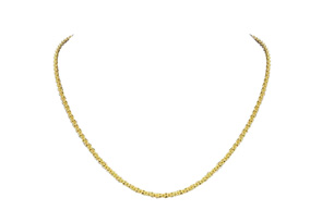 14K Yellow Gold (9.50 G) Over Sterling Silver Basket Chain Necklace, 18 Inches By SuperJeweler