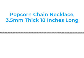 925 Sterling Silver 3.5mm Popcorn Chain Necklace, 18 Inches By SuperJeweler