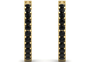 1/5 Carat Black Diamond Men's Hoop Earrings In 14K Yellow Gold (2.10 G) By SuperJeweler