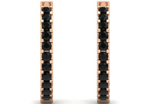 1/5 Carat Black Diamond Men's Hoop Earrings In 14K Rose Gold (2.10 G) By SuperJeweler