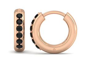 1/3 Carat Black Diamond Men's Hoop Earrings In 14K Rose Gold (3.50 G) By SuperJeweler