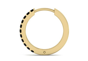 1/10 Carat Black Diamond Single Men's Hoop Earring In 14K Yellow Gold (1 Gram) By SuperJeweler