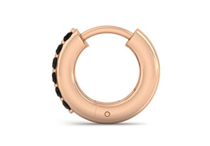 1/8 Carat Black Diamond Single Men's Hoop Earring In 14K Rose Gold (1.30 G) By SuperJeweler