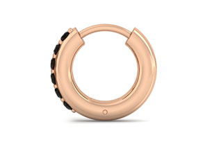 1/6 Carat Black Diamond Single Men's Hoop Earring In 14K Rose Gold (1.75 G) By SuperJeweler