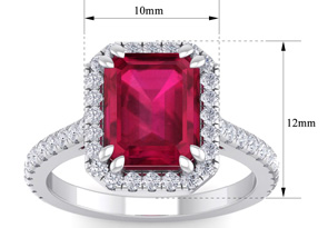 4 Carat Ruby & 46 Diamond Ring In 14K White Gold (4.40 G), I-J, Size 4 By SuperJeweler