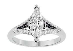 1.25 Carat Marquise Shape Diamond Engagement Ring In 14K White Gold (4.10 G) (H-I, SI2-I1) By SuperJeweler