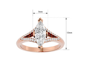 1.25 Carat Marquise Shape Diamond Engagement Ring In 14K Rose Gold (4.10 G) (H-I, SI2-I1) By SuperJeweler