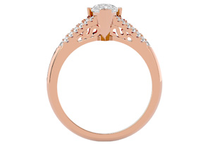 1.25 Carat Marquise Shape Diamond Engagement Ring In 14K Rose Gold (4.10 G) (I-J, I1-I2 Clarity Enhanced) By SuperJeweler