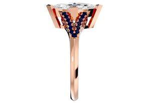 1.25 Carat Marquise Shape Diamond & Sapphire Engagement Ring In 14K Rose Gold (4.10 G) (H-I, SI2-I1), Size 4 By SuperJeweler