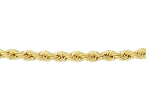 2.1mm Rope Chain Necklace, 18 Inches, Yellow Gold (6.15 G) By SuperJeweler
