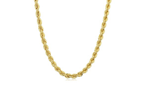 3.3mm Rope Chain Necklace, 18 Inches, Yellow Gold (11.90 G) By SuperJeweler