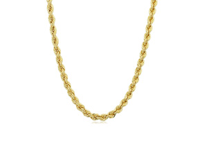 3.3mm Rope Chain Necklace, 20 Inches, Yellow Gold (13.10 G) By SuperJeweler
