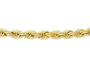 3.3mm Rope Chain Necklace, 20 Inches, Yellow Gold (13.10 G) By SuperJeweler