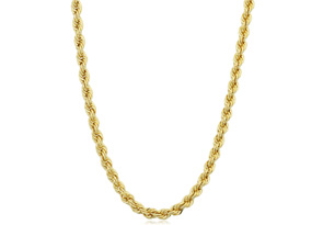 3.3mm Rope Chain Necklace, 30 Inches, Yellow Gold (19.40 G) By SuperJeweler