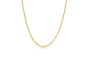 1.6mm Round Wheat Chain Necklace, 18 Inches, Yellow Gold (3.70 G) By SuperJeweler