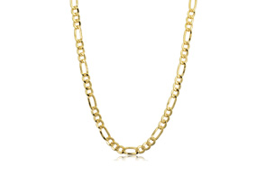 4.2mm Figaro Chain Necklace, 20 Inches, Yellow Gold (11.70 G) By SuperJeweler