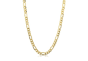 4.2mm Figaro Chain Necklace, 24 Inches, Yellow Gold (13.70 G) By SuperJeweler