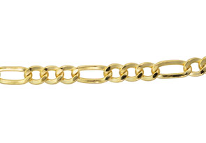 4.2mm Figaro Chain Necklace, 24 Inches, Yellow Gold (13.70 G) By SuperJeweler
