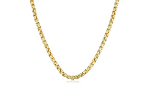 3.4mm Round Box Chain Necklace, 18 Inches, Yellow Gold (20.50 G) By SuperJeweler