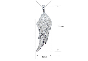 Nearly 1/2 Carat Diamond Angel Wing Necklace, 18 Inches, J/K By SuperJeweler