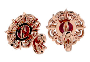 2 1/10 Carat Garnet & Diamond Antique Stud Earrings In 14K Rose Gold (2.75 G), I/J By SuperJeweler