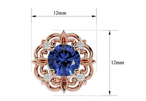 1 3/4 Carat Tanzanite & Diamond Antique Stud Earrings In 14K Rose Gold (2.75 G), I/J By SuperJeweler