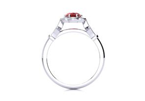 1 Carat Oval Shape Ruby & Halo Diamond Vintage Ring In 1.4 Karat Gold (2.3 G)â¢ (J-K, I2-I3), Size 4 By SuperJeweler