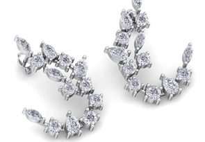 3 Carat Fancy Diamond Drop Earrings In 14K White Gold (5.80 G) (F-G, SI1-SI2) By SuperJeweler