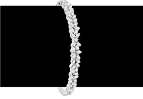 1 Baguette Diamond Bangle Bracelet In Sterling Silver (I-J, I2-I3), 7 Inch By SuperJeweler