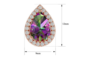 2 1/3 Carat Mystic Topaz & Diamond Pear Shape Stud Earrings In 14K Rose Gold (2.60 G), I/J By SuperJeweler