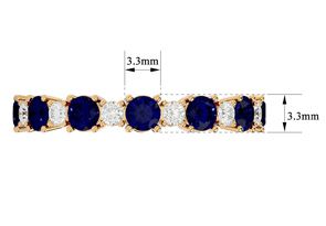 14K Yellow Gold (2.40 G) 1.5 Carat Sapphire & Diamond Eternity Ring (H-I, SI2-I1), Size 5 By SuperJeweler
