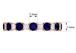 14K Rose Gold (2.40 G) 1.5 Carat Sapphire & Diamond Eternity Ring (H-I, SI2-I1), Size 5 By SuperJeweler