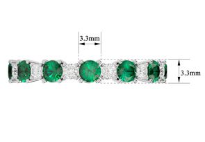 14K White Gold (2.60 G) 1.5 Carat Emerald & Moissanite Eternity Band, E/F, Size 7.5 By SuperJeweler