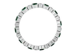14K White Gold (2.20 G) 1.5 Carat Emerald Cut & Diamond Eternity Ring (H-I, SI2-I1), Size 4 By SuperJeweler