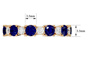 14K Yellow Gold (3.60 G) 2.5 Carat Sapphire & Diamond Eternity Ring (H-I, SI2-I1), Size 9.5 By SuperJeweler
