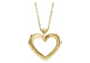 Rosary Heart Necklace In 14K Yellow Gold (3.90 G), 16-18 Inches By SuperJeweler