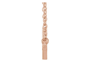Sideways Cross Necklace In 14K Rose Gold (1.90 G), 16-18 Inches By SuperJeweler
