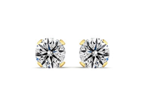 Nearly 3/4 Carat Diamond Stud Earrings In 14K Yellow Gold (J-K, I2-I3) By Hansa