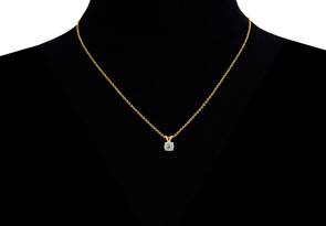 3/4 Carat 14k Yellow Gold (1.2 G) Diamond Pendant Necklace (E-F Color, I2 Clarity, Clarity Enhanced), 18 Inch Chain By SuperJeweler