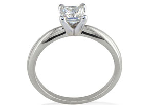 1/3 Carat Princess Cut Solitaire Diamond Promise Ring In 14K White Gold (H-I, SI2-I1) By SuperJeweler