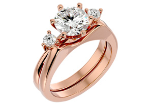 2 Carat Diamond Solitaire Ring W/ 1/5 Carat Enhancer In 14K Rose Gold (8 G) (I-J, I1-I2) By SuperJeweler