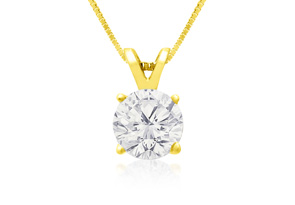 1 Carat Diamond Pendant In 14k Yellow Gold, K/L By SuperJeweler