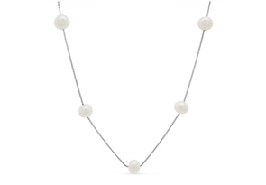 Freshwater Cultured Pearls By The Yard Necklace In Sterling Silver, 17 Inches By SuperJeweler