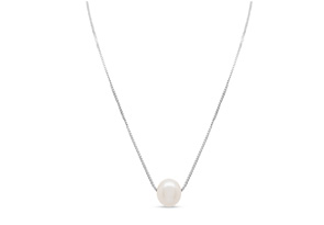 Freshwater Cultured Floating Pearl Necklace In Sterling Silver, 17 Inches By SuperJeweler