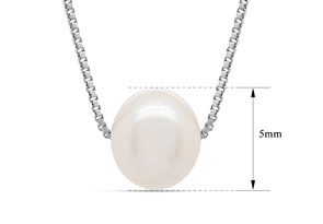 Freshwater Cultured Floating Pearl Necklace In Sterling Silver, 17 Inches By SuperJeweler