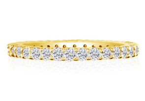 14K Yellow Gold (5.9 G) 2.70 Carat Round Moissanite Eternity Band, E/F, Size 7 By SuperJeweler