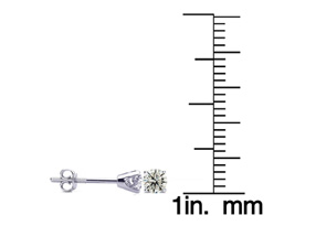 1/3 Carat Colorless Diamond Stud Earrings In White Gold (.8 Grams) (E-F, I2-I3) By Hansa