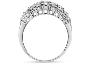 2 Carat Five Row 45 Diamond Ring In White Gold (G-H, I1), Size 7 By SuperJeweler