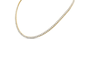 13 Carat Diamond Tennis Necklace In 14K Yellow Gold (20.5 G), 22 Inches (H-I, SI2-I1) By SuperJeweler