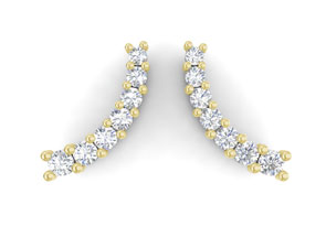 1/2 Carat Diamond Ear Climbers In 14K Yellow Gold (2 G), I/J By SuperJeweler